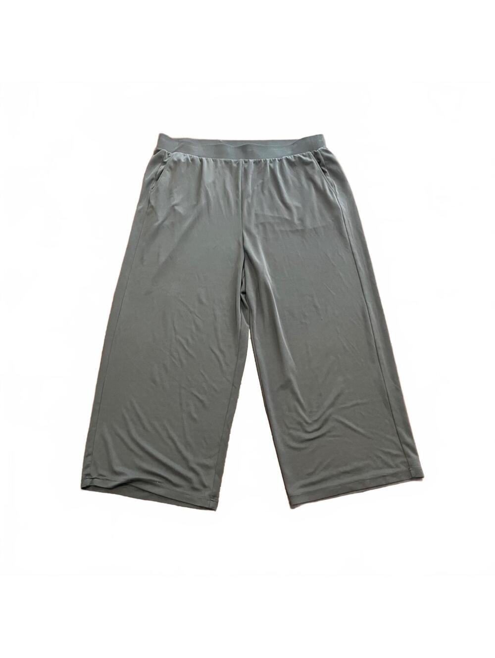 Fabletics Women's Gray Wide Leg Yoga Mom 2000's Athletic Y2K Cropped Pants 2X